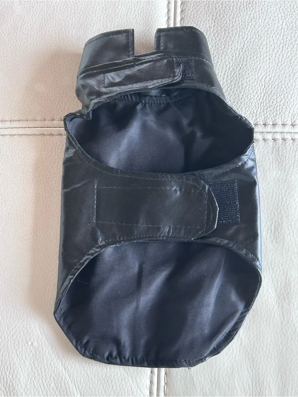 Black Faux Leather Dog Jacket